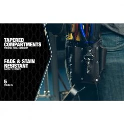 5 Pocket Leather Tool Pouch with Electrical Tape Chain by Southwire -Deals Freeman Store black southwire tool belts 58283140 1f 1000