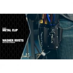 5 Pocket Leather Tool Pouch with Electrical Tape Chain by Southwire -Deals Freeman Store black southwire tool belts 58283140 44 1000