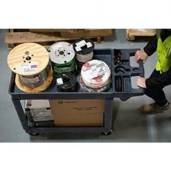 Small 2-Shelf Utility/Service Cart, Lipped Shelves, 500 lbs. Capacity for Warehouse/Garage/Cleaning/Manufacturing by Southwire 7 Small 2-Shelf Utility/Service Cart, Lipped Shelves, 500 lbs. Capacity for Warehouse/Garage/Cleaning/Manufacturing by Southwire -Deals Freeman Store black southwire tool carts 65240340 4f 1000