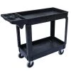 Small 2-Shelf Utility/Service Cart, Lipped Shelves, 500 lbs. Capacity for Warehouse/Garage/Cleaning/Manufacturing by Southwire