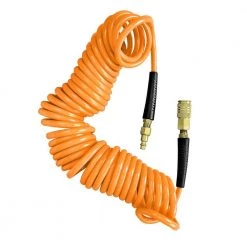 1/4 in. x 25 ft. Polyurethane Recoil Air Hose with Bend Restrictors and Brass Fittings by Freeman -Deals Freeman Store freeman air hoses p1425rcf 1f 1000