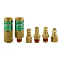 3/8 in. x 65 ft. PU Hybrid High Flow Air Hose Kit with 6 Brass Fittings by Freeman -Deals Freeman Store freeman air hoses phf3865wf 4f 1000