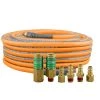3/8 in. x 65 ft. PU Hybrid High Flow Air Hose Kit with 6 Brass Fittings by Freeman