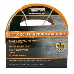 1/4 in. x 50 ft. PU Polymer Hybrid Air Hose with NPT Fittings by Freeman -Deals Freeman Store freeman air hoses pph50wf fa 1000