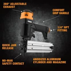Pneumatic 18-Gauge 2 in. Brad Nailer with Quick Jam Release by Freeman -Deals Freeman Store freeman brad nailers pbr50q 76 1000