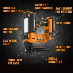 20-Volt Cordless 2-in-1 18-Gauge Nailer/Stapler Kit with Fasteners (400-Count) - 1400 Shots per Charge by Freeman -Deals Freeman Store freeman finishing nailers pe20v2118g2 fa 1000