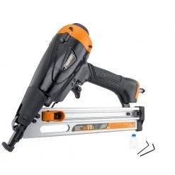 Pneumatic 15-Gauge 34-Degree Angle 2-1/2 in. Finish Nailer with Case by Freeman -Deals Freeman Store freeman finishing nailers pfn1564 44 1000