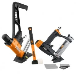 Professional Pneumatic Flooring Nailer Kit with Fasteners (2-Piece) by Freeman
