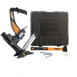 Pneumatic 3-in-1 15.5-Gauge and 16-Gauge 2 in. Flooring Nailer/Stapler with Flooring Mallet, Base Plates and Case by Freeman