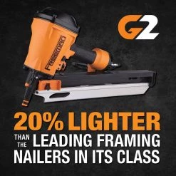 2nd Generation Compact Lightweight Pneumatic 21-Degree Framing Nailer with Metal Belt Hook and 1/4 in. NPT Air Connector by Freeman -Deals Freeman Store freeman framing nailers g22183clw 76 1000