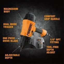 2nd Generation Pneumatic 15-Degree 3-1/2 in. Coil Framing Nailer by Freeman -Deals Freeman Store freeman framing nailers g2cn90 fa 1000
