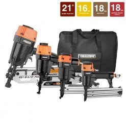 Pneumatic 21-Degree Framing and Finish Nail Gun Combo Kit with Canvas Bag and Fasteners (4-Piece) by Freeman -Deals Freeman Store freeman framing nailers p421645040 77 1000