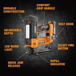 20-Volt Cordless 18-Gauge 1-5/8 in. Narrow Crown Stapler Kit with Staples (200-Count) - 1300 Shots per Charge by Freeman -Deals Freeman Store freeman pneumatic staplers pe20v9040 44 1000