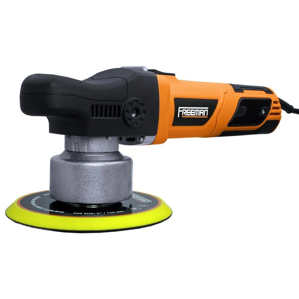 7.5 Amp Corded 6 in. Variable Speed Random Orbit Polisher Kit with Auxiliary Handles, Foam Pads and Canvas Bag by Freeman 2 7.5 Amp Corded 6 in. Variable Speed Random Orbit Polisher Kit with Auxiliary Handles, Foam Pads and Canvas Bag by Freeman - Image 2