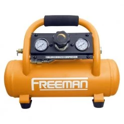 1 Gal. Cordless Air Compressor with Finish Nailer/Stapler, Battery, Charger and Accessories - 700 Shots per Charge by Freeman -Deals Freeman Store freeman portable air compressors pe1gcck 40 1000