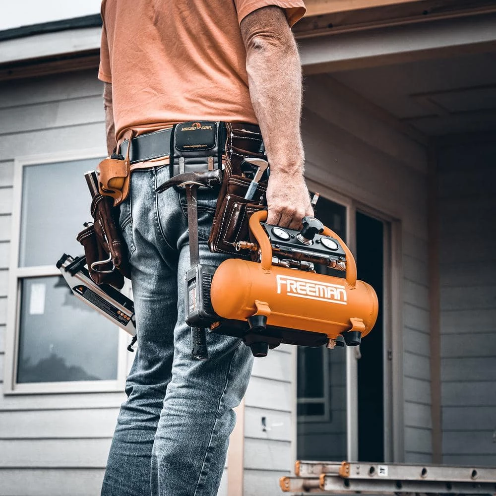 1 Gal. 20-Volt Cordless 1/3 HP Air Compressor Kit with 4 Ah Lithium-Ion Battery and Quick Charger - 700 Shots per Charge by Freeman 10 1 Gal. 20-Volt Cordless 1/3 HP Air Compressor Kit with 4 Ah Lithium-Ion Battery and Quick Charger - 700 Shots per Charge by Freeman - Image 10