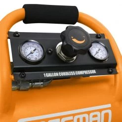 1 Gal. 20-Volt Cordless 1/3 HP Air Compressor Kit with 4 Ah Lithium-Ion Battery and Quick Charger - 700 Shots per Charge by Freeman 16 1 Gal. 20-Volt Cordless 1/3 HP Air Compressor Kit with 4 Ah Lithium-Ion Battery and Quick Charger - 700 Shots per Charge by Freeman -Deals Freeman Store freeman portable air compressors pe20v1gck 40 1000