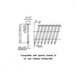 Pneumatic 15 Degree 1-3/4 in. Rapid Fire Coil Roofing Nailer by Freeman -Deals Freeman Store freeman roofing nailers pcn450 66 1000