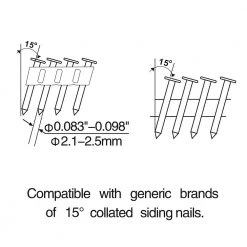 Pneumatic 15-Degree 2 in. Coil Siding Nailer by Freeman -Deals Freeman Store freeman siding nailers pcn50 76 1000