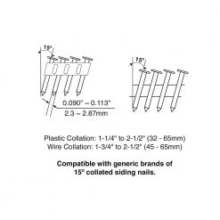 Pneumatic 15 Degree 2-1/2 in. Coil Siding Nailer with Adjustable Metal Belt Hook by Freeman -Deals Freeman Store freeman siding nailers pcn65 fa 1000