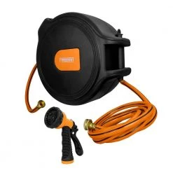 Retractable Water Hose Reel with Spray Nozzle by Freeman