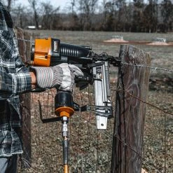 Pneumatic 9-Gauge 2 in. Fencing Stapler with T-Handle, Adjustable Metal Belt Hook, and Case by Freeman -Deals Freeman Store freeman specialty nailers pfs9 fa 1000