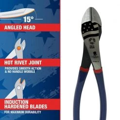 8 in. Cutting Pliers Angled Head High-Leverage Diagonal with Dip Grip by Southwire -Deals Freeman Store southwire all trades cutting pliers 67038340 1f 1000