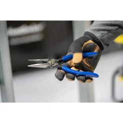8 in. Heavy-Duty Long-Nose Pliers with Side Cutter, Stripper and Dipped Handles by Southwire -Deals Freeman Store southwire all trades lineman s pliers 58289740 44 1000