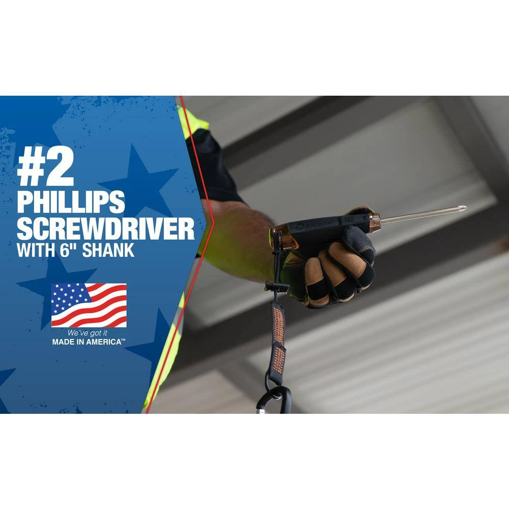 USA #2 Phillips Head Screwdriver with 6 in. Shank by Southwire 2 USA #2 Phillips Head Screwdriver with 6 in. Shank by Southwire - Image 2