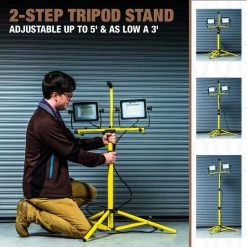 10000 Lumens Dual Head Work Light with Tripod by Southwire -Deals Freeman Store southwire jobsite lighting csw5x2 66 1000
