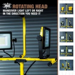 10000 Lumens Dual Head Work Light with Tripod by Southwire -Deals Freeman Store southwire jobsite lighting csw5x2 76 1000