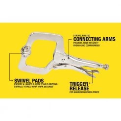 11 in. Locking Clamp With Swivel Pads by Southwire -Deals Freeman Store southwire locking pliers 781620 4f 1000