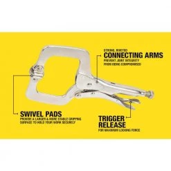 18 in. Locking Clamp with Swivel Pads by Southwire -Deals Freeman Store southwire locking pliers 781625 4f 1000
