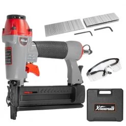 18-Gauge 2 in 1 Brad Nailer Gun and Crown Stapler 300-Pieces Nails/200-Pieces Staples by XtremepowerUS -Deals Freeman Store xtremepowerus brad nailers 44430 4f 1000