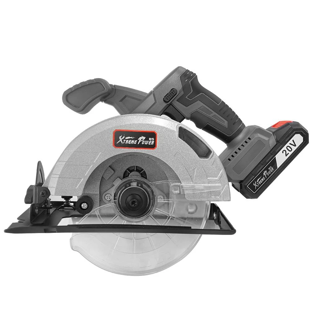 20-Volt Max Cordless Circular Saw Brushless 6.5 in. in 4.0Ah Lithium Charger with Bag by XtremepowerUS 1 20-Volt Max Cordless Circular Saw Brushless 6.5 in. in 4.0Ah Lithium Charger with Bag by XtremepowerUS