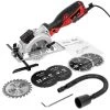 5.88 Amp 4-1/2 in. Corded Worm Drive Circular Saw with 6 Saw Blades and Beam Guide 3500 RPM by XtremepowerUS