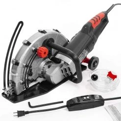 14 in. 15 Amp Corded Industrial Cutter Wet/Dry Circular Saw with Guide Roller and Depth Adjustment by XtremepowerUS