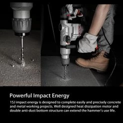 1 in. 600 RPM 15J SDS Electric Rotary Demolition Hammer Drill by XtremepowerUS -Deals Freeman Store xtremepowerus demolition breaker hammers 45355 h1 1f 1000