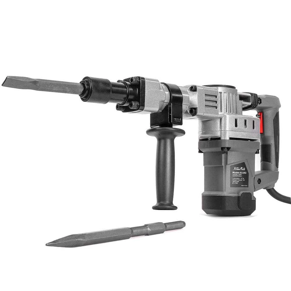1400-Watt Demolition Hammer Jackhammer Trigger-Lock Concrete Breaker with 2 Chisel Bit and Storage Case by XtremepowerUS 2 1400-Watt Demolition Hammer Jackhammer Trigger-Lock Concrete Breaker with 2 Chisel Bit and Storage Case by XtremepowerUS - Image 2