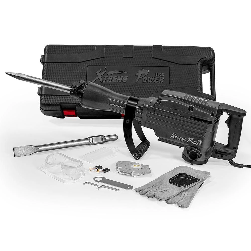 8.3 in. W 2200-Watt Heavy-Duty Electric Jack Hammer Demolition Concrete Breaker Tool Kit by XtremepowerUS 1 8.3 in. W 2200-Watt Heavy-Duty Electric Jack Hammer Demolition Concrete Breaker Tool Kit by XtremepowerUS