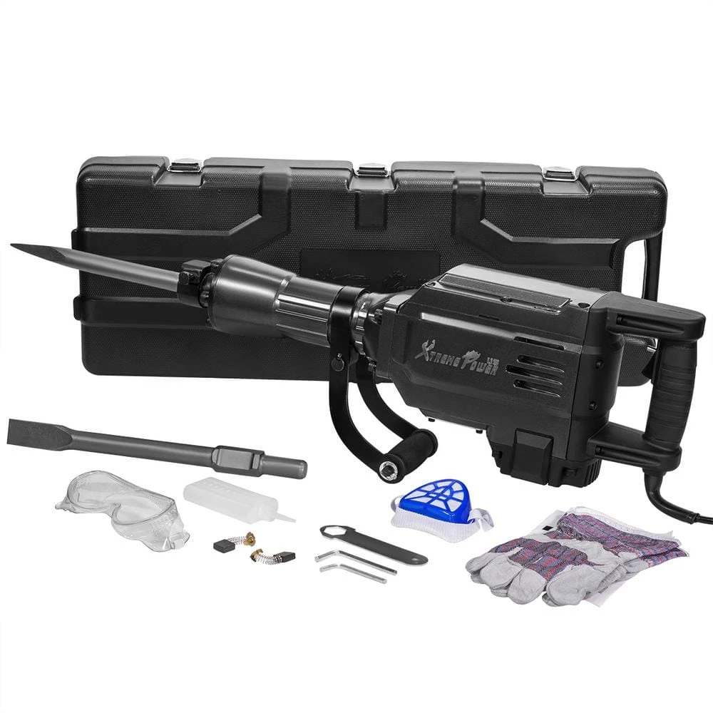 8.1 in. W 2800-Watt Heavy-Duty Electric Jackhammer Demolition Hammer Concrete Breaker Tool Kit by XtremepowerUS 1 8.1 in. W 2800-Watt Heavy-Duty Electric Jackhammer Demolition Hammer Concrete Breaker Tool Kit by XtremepowerUS