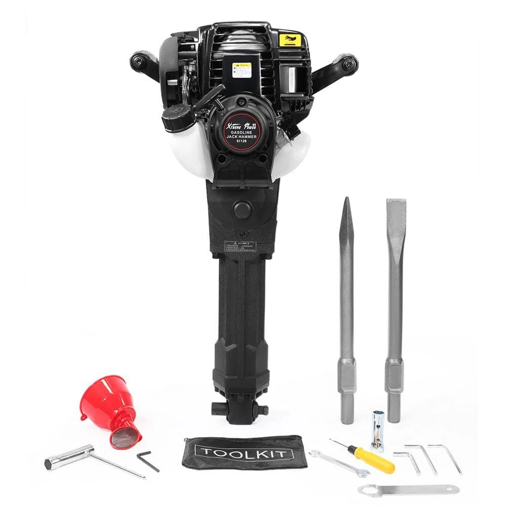 38 cc Gas Powered 4-Stroke 26 in. x 15 in. Demolition Concrete Breaker Drill Jack Hammer with 2 Chisel Plastic Handle by XtremepowerUS 3 38 cc Gas Powered 4-Stroke 26 in. x 15 in. Demolition Concrete Breaker Drill Jack Hammer with 2 Chisel Plastic Handle by XtremepowerUS - Image 3