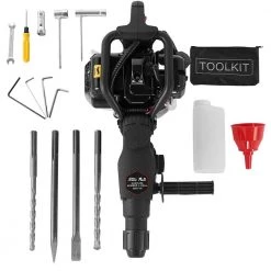 25 in. 32.7 cc Gasoline Demolition Concrete Breaker Hammer and Drill Kit with Chisel Bits by XtremepowerUS -Deals Freeman Store xtremepowerus demolition breaker hammers 66077 xph2 44 1000