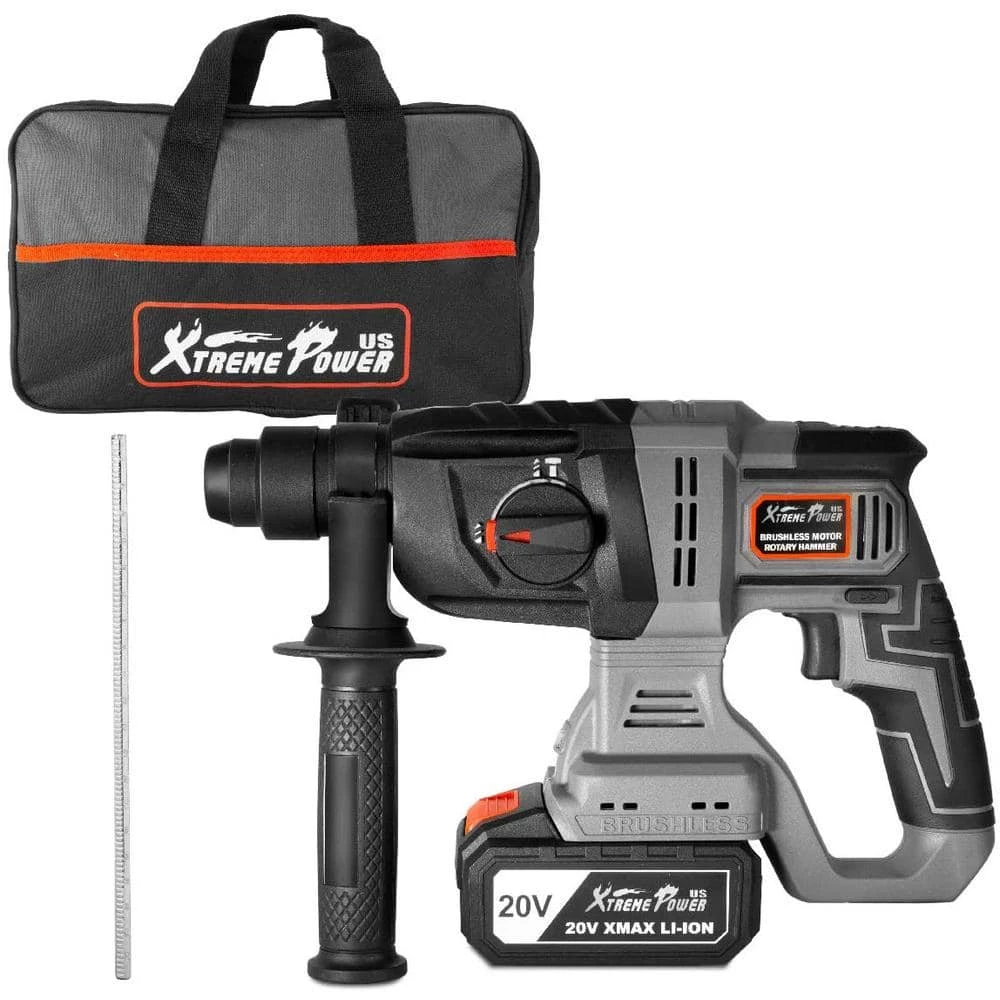 20-Volt 4Ah Lithium-Lon Cordless 1/2 in. SDS-Plus Rotary Hammer 2.2J Drill Drilling with Charger and Bag by XtremepowerUS 1 20-Volt 4Ah Lithium-Lon Cordless 1/2 in. SDS-Plus Rotary Hammer 2.2J Drill Drilling with Charger and Bag by XtremepowerUS