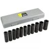 1/2 in. Drive Metric Deep Air Impact Socket Sockets Set with Carrying Case (12-Piece) by XtremepowerUS