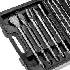SDS-Plus Tungsten Carbide Rotary Hammer Drill and Chisel Metric Bit Set (17-piece) by XtremepowerUS -Deals Freeman Store xtremepowerus masonry drill bits 32605 xp c3 1000