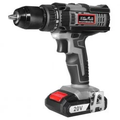 20-Volt MAX Cordless 1/2 in. Chuck Brushed Electric Drill 2000 mAh 400 in./lbs. Torque Setting w/Carrying Bag, Charger by XtremepowerUS