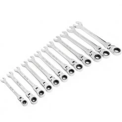 Flex-Head SAE and mm Ratcheting Combination Wrench Set (12-Piece) by XtremepowerUS -Deals Freeman Store xtremepowerus ratcheting wrenches 18720 xph1 76 1000