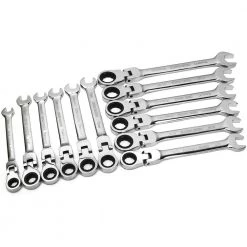 Flex-Head SAE and mm Ratcheting Combination Wrench Set (12-Piece) by XtremepowerUS -Deals Freeman Store xtremepowerus ratcheting wrenches 18720 xph1 fa 1000