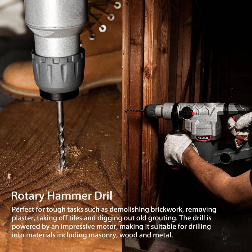 1-1/4 in. 8.5 Amp SDS-Plus Corded Variable Speed Concrete/Masonry Rotary Hammer Drill with Storage Case by XtremepowerUS 4 1-1/4 in. 8.5 Amp SDS-Plus Corded Variable Speed Concrete/Masonry Rotary Hammer Drill with Storage Case by XtremepowerUS - Image 4